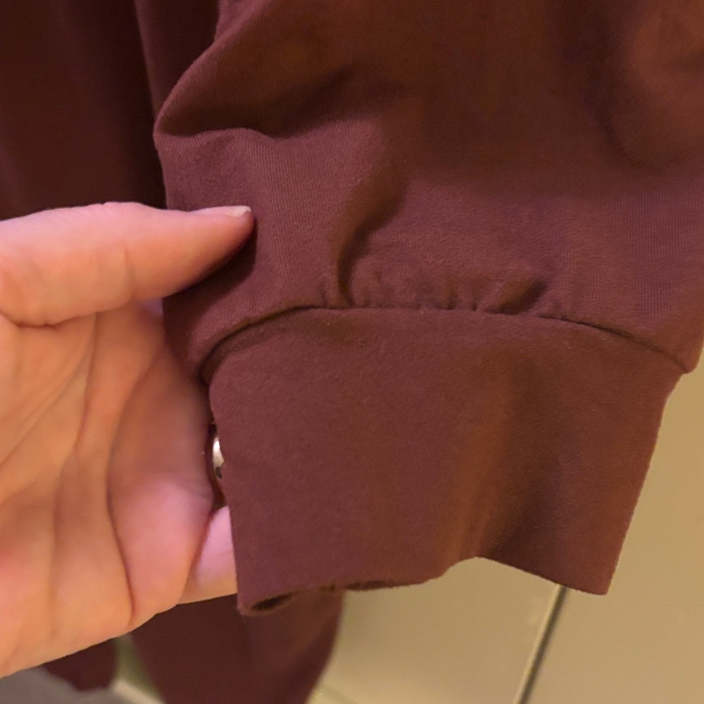 Socialite XL Brown Long V Neck Jumpsuit Comfy Loungewear Neutral Lagenlook - Picture 8 of 11